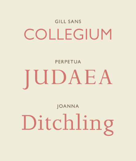 Three typefaces by Gill