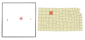 Graham County Kansas Incorporated and Unincorporated areas Hill City Highlighted.svg