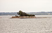 Grimskär látképe a kalmari várból (teleobjektívvel)