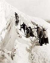 Group of men and women climbing Paradise Glacier in Mt. Rainier National Park, Washington.jpg