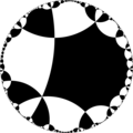 Isohedral tiling of the hyperbolic plane by dodecagons.