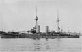 A HMS Sverige svéd partvédő páncéloshajó eredeti kialakításában, valamikor 1917 és 1924 között.