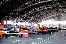 4 FTS Gnat T.1 trainers in the Valley maintenance hangar in 1967 HS Gnat XP534 4 FTS Valley 030967a edited-2.jpg