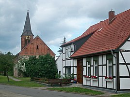 Village church and former forge within the "horseshoe"