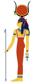 Hathor Egyptian goddess of love, joy, childbirth, heaven, music, and women.