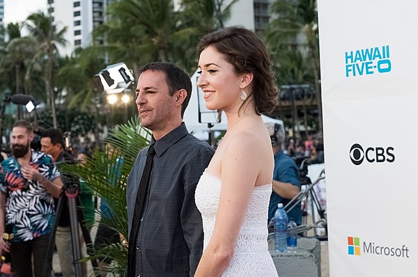 Roberto Orci & Adele Heather Taylor attend a CBS Sunset on the Beach event to celebrate 'Hawaii Five-0', in Honolulu, Hawaii.