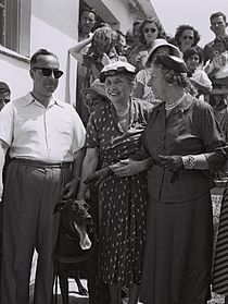 Хелен Келлер в израильской деревне для слепых, 1952 год