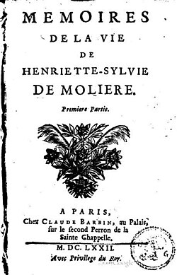 Image illustrative de l’article Mémoires de la vie de Henriette-Sylvie de Molière