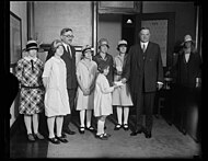 Herbert Hoover with a group of children, 1927.