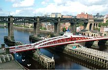 High Level Bridge and Swing Bridge - Newcastle Upon Tyne - England - 14082004.jpg