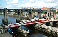 High Level Bridge and Swing Bridge - Newcastle Upon Tyne - England - 14082004.jpg