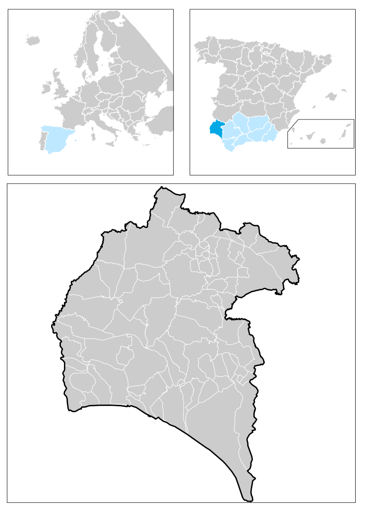 Localización Municipios Huelva