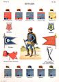 Couleurs des hussards français, début du XVIIIe siècle.