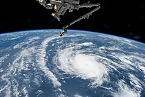 Une photo de l'ouragan Danny prise depuis la Station spatiale internationale le 20 août 2015.