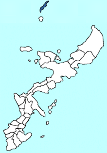 Situation d'Iheya-jima dans l'archipel d'Okinawa.