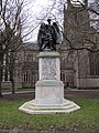 The memorial stands on the north side of Worcester Cathedral