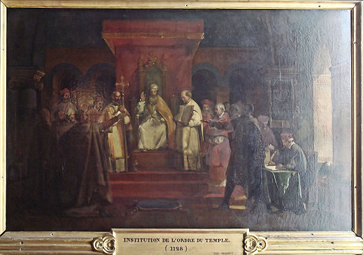 Paus Honorius II erkent de Orde der Tempeliers op het Concilie van Troyes