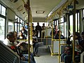 Inside a Metropolitano bus in Lima.