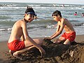 Iranian boys at Babolsar beach.jpg