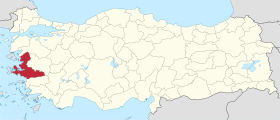 Pozicija provincije Izmir na karti Turske