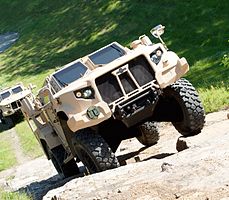 The latest TAK-4i intelligent independent suspension system has been fitted to Oshkosh's L-ATV, this selected to meet the US Army and Marines JLTV requirement.