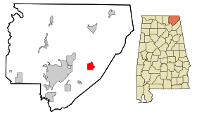 Jackson County Alabama Incorporated and Unincorporated areas Pisgah Highlighted.svg