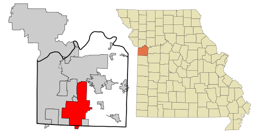Jackson County Missouri Incorporated and Unincorporated areas Lee's Summit Highlighted