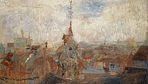 J. Ensor, 1885: 'De daken van Oostende', olieverf op doek