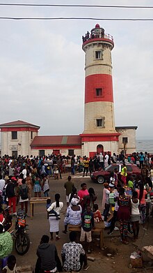 People around Jamestown lighthouse tower during Chale Wote festival Jamestown tower chalewote festival .jpg