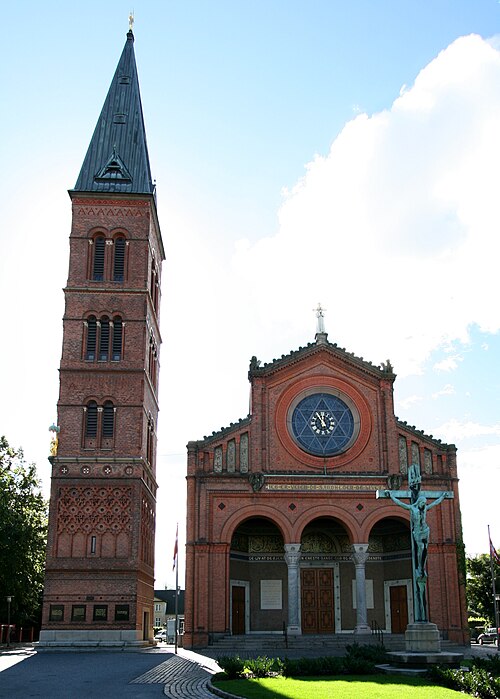 Jesus Church (Jesuskirken), Valby, Copenhagen (1885-91) with the Campanile (1894-95)