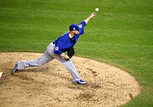 Lester pitching in 2016 World Series Jon Lester Game 7 2016 World Series.jpg