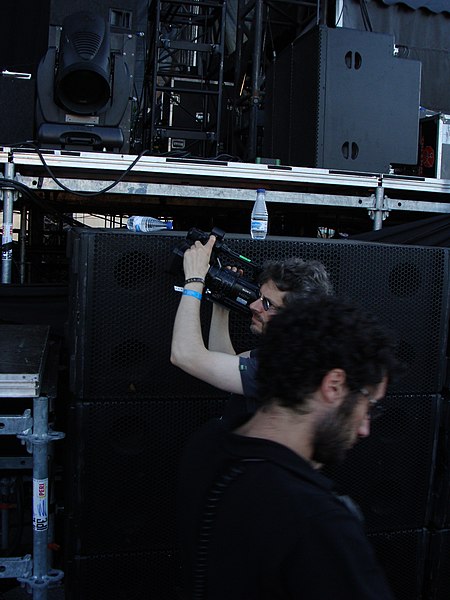 Bajo Ulloa in 2011, shooting footage during the Azkena Rock Festival.