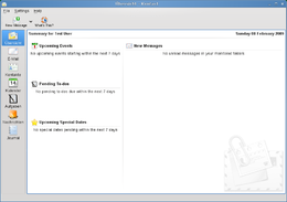 La finestra principale di Kontact 4.4.6 in KDE SC 4.5