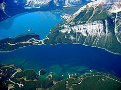 Upper and Lower Kananaskis Lakes Kananaskis Lakes aerial1.jpg