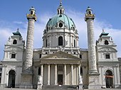The Karlskirche in Vienna (Austria), built between 1716 and 1737