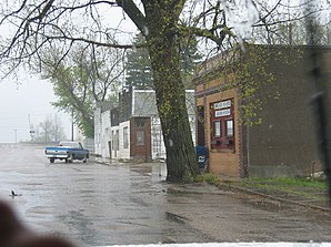 Tipica scena di strada a Karlsruhe, North Dakota