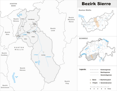 Karte Bezirk Sierre 2021