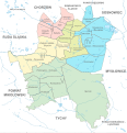 Mapa administracyjna Katowic