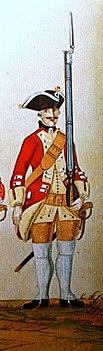 Uniform för 2:a kurhanoveranska infanteri- regementet cirka 1760.