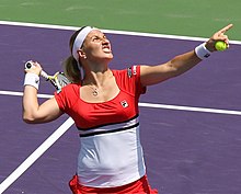 Svetlana Kuznetsova, along with Amelie Mauresmo, won the women's doubles event. Kuznetsova Miami 2009 1.jpg