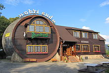 Obří sud (Giant Barrel) Restaurant, a historical building and one of the symbols of Lázně Libverda