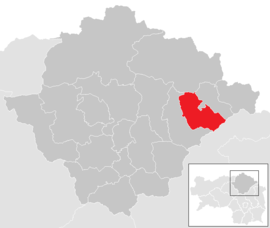 Poloha obce Langenwang v okrese Bruck-Mürzzuschlag (klikacia mapa)