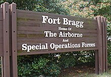 The commission considered and provided recommendations on U.S. bases named for Confederate soldiers, such as Fort Bragg (now known as Fort Liberty), one of the largest military installations in the world, which was named for Confederate General Braxton Bragg Liberty gate.066 (cropped).jpg