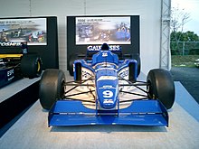 JS43 of the type driven by Olivier Panis at the 1996 Monaco Grand Prix, on display. Ligier JS43.jpg