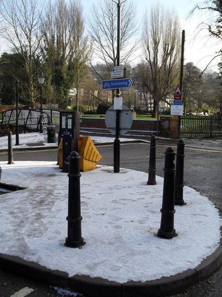 File:Lingering snow approaching the bridge from Millmead to Millbrook - geograph.org.uk - 1629731.jpg