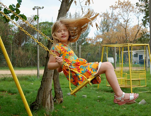 Pushing a person in a swing is a common example of resonance. The loaded swing, a pendulum, has a natural frequency of oscillation, its resonant frequ