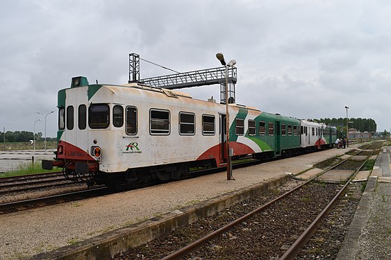 Local train in Codigoro station, Italy