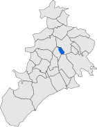 Posizione del comune sulla mappa della provincia