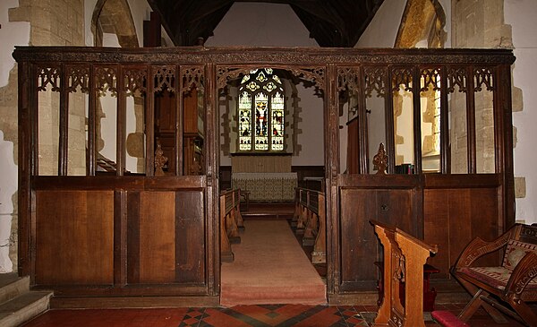 15th-century chancel screen in St Mary's parish church, seen from the nave