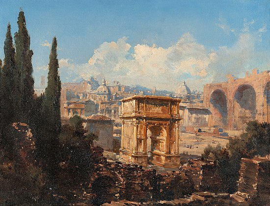 Blick über das Forum Romanum in Rom by Ludwig Theodor Choulant